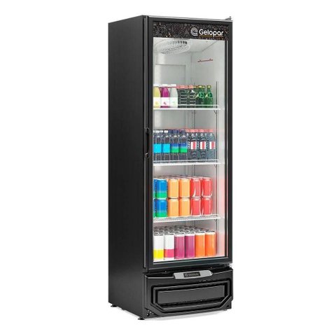 Refrigerador Vertical GPTU40BIN Compressor Inverter Porta de Vidro Preto Gelopar 410L
