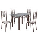 Ver imagem 2 de Conjunto Sala de Jantar Bahia Mesa Tubo 120x75cm Tampo Pedra Granito Topázio com 4 Cadeiras