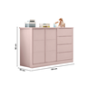 Quarto Infantil Guarda-Roupa 3 Portas e Cômoda 4 Gavetas Pérola Rosê - 4