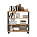 Ver imagem 2 de Estante Livreiro Baixa Estilo Industrial F23 Freijó/Preto Fosco - Pradel