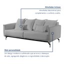 Ver mais imagens de Sofá Living 2 Lugares 200cm com Base de Ferro Tecido Bouclé Acácia