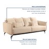 Sofá Living 2 Lugares 200cm com Base de Ferro Tecido Bouclé Acácia - 6