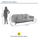Ver imagem 4 de Sofá Living 2 Lugares 220cm com Base de Ferro Tecido Boulé Acácia Cinza