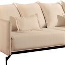 Ver imagem 5 de Sofá Living 2 Lugares 220cm com Base de Ferro Tecido Boulé Acácia Bege/Preto