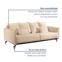 Ver imagem 6 de Sofá Living 2 Lugares 220cm com Base de Ferro Tecido Boulé Acácia Bege/Preto