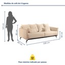 Ver imagem 4 de Sofá Living 2 Lugares 220cm com Base de Ferro Tecido Boulé Acácia Bege/Preto