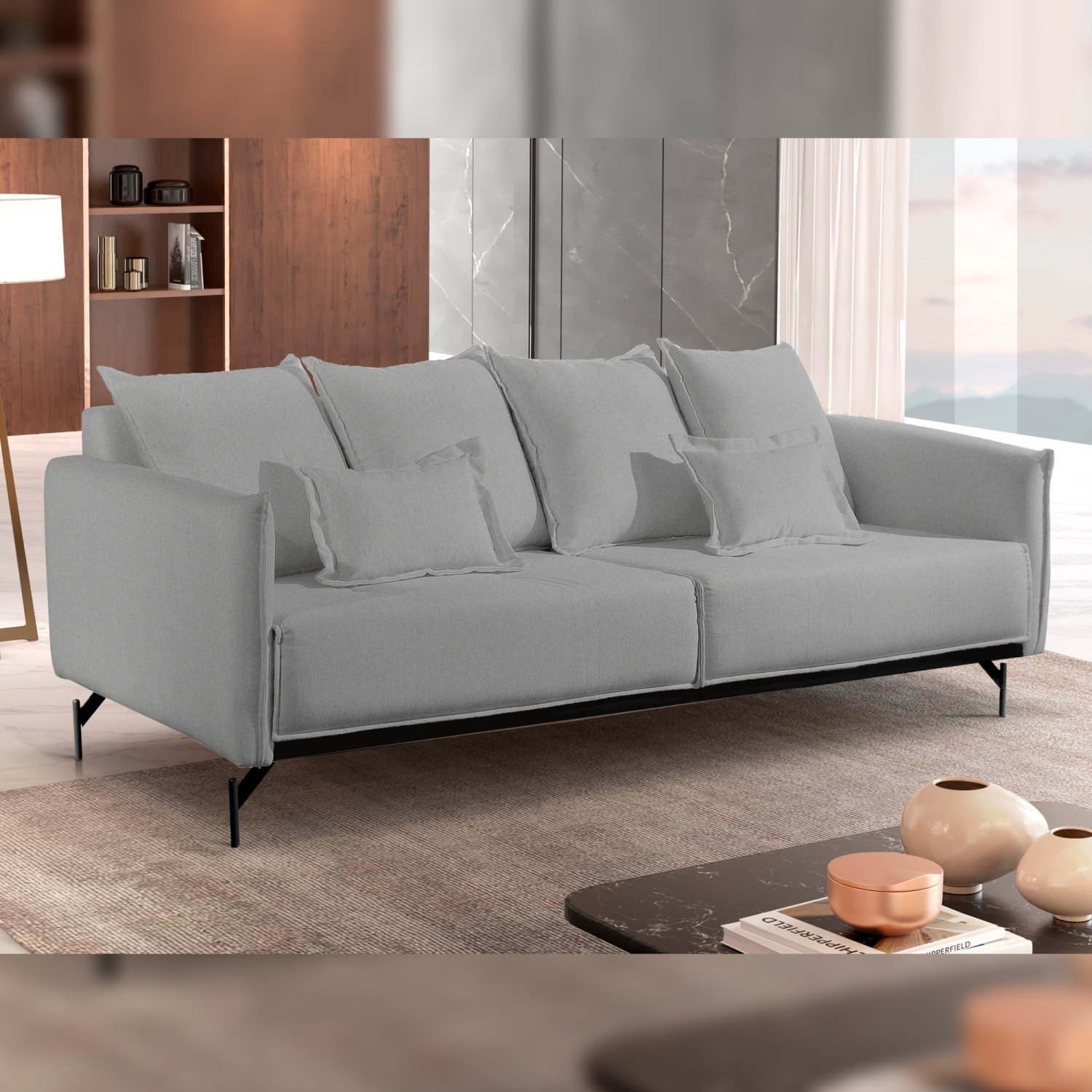 Sofá Living com Almofadas Solta Mm Top 160cm Ácacia - 1