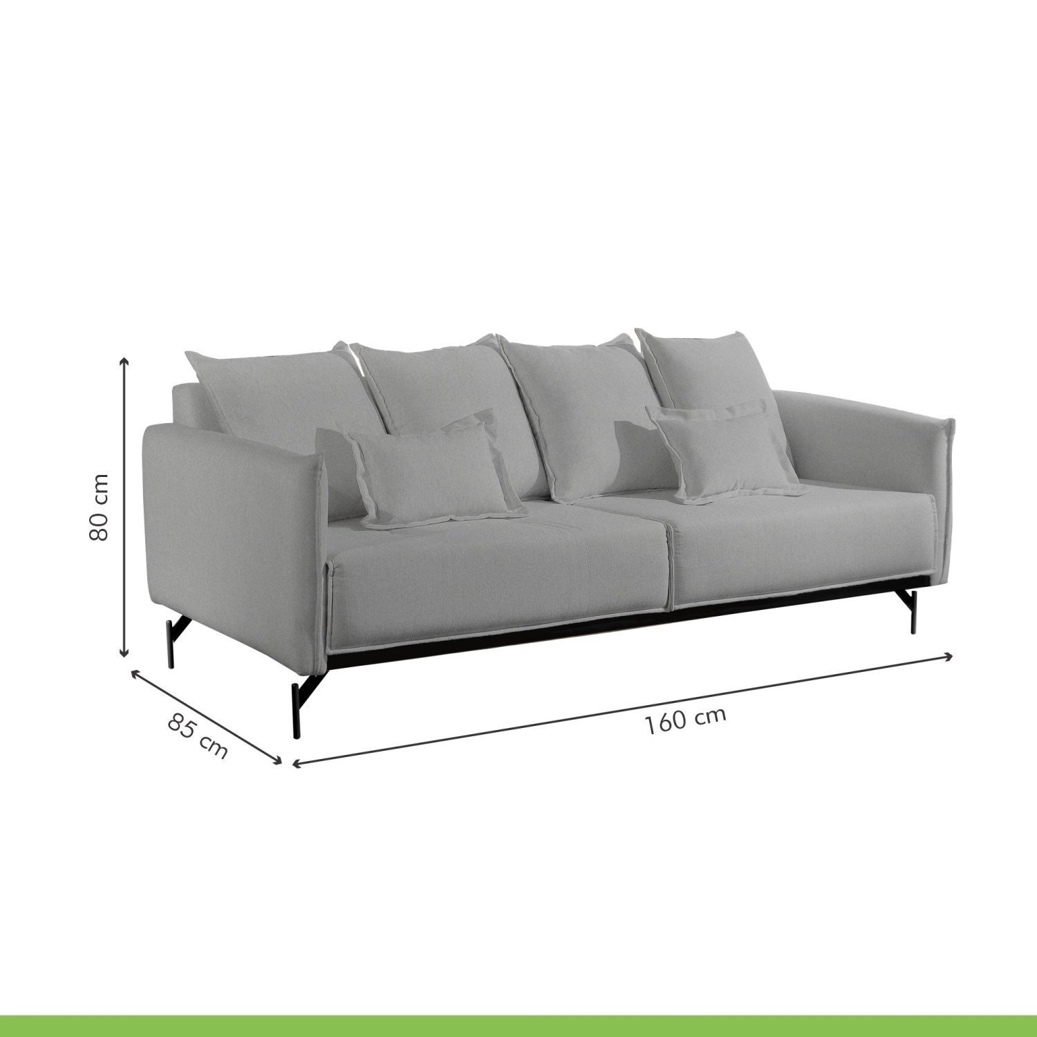 Sofá Living com Almofadas Solta Mm Top 160cm Ácacia - 3