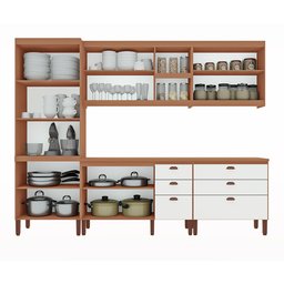 Cozinha Completa Modulada Jessica 100% MDF com 2 Balcões Independentes 10 Portas e 6 Gavetas Tuboarte - 2