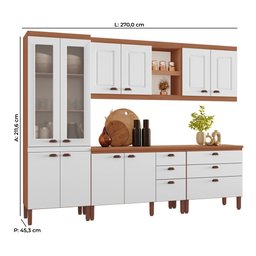 Cozinha Completa Modulada Jessica 100% MDF com 2 Balcões Independentes 10 Portas e 6 Gavetas Tuboarte - 3