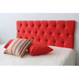 Cabeceira Estofada Solteiro com Botões 90x60cm Vermelho - 3