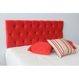 Cabeceira Estofada Solteiro com Botões 90x60cm Vermelho - 2
