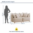 Ver imagem 4 de Sofá 2 Lugares Bipartido 180cm Boucle Bege
