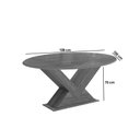 Ver imagem 2 de Mesa de Sala Jantar Amora C/tampo Madeirado C/ Vidro 105x180cm Nogueira/off White/vidro Off White -
