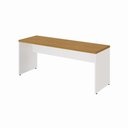 Ver imagem 2 de Escrivaninha Pés Painel 1,80 m X 0,60 m Escritório e Home Office 100% MDF F5 Office Cor:Freijó