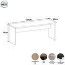 Ver imagem 3 de Escrivaninha Pés Painel 1,80 m X 0,60 m Escritório e Home Office 100% MDF F5 Office Cor:Freijó