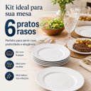 Ver imagem 7 de Kit 6 Pratos Rasos Duralex Branco Design Clássico