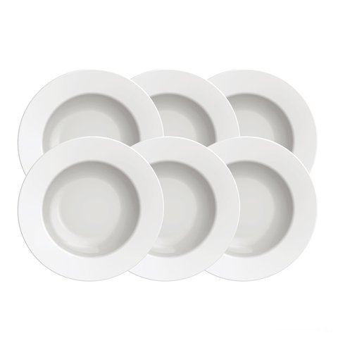 Kit Prato Fundo Tramontina Maria Augusta em Porcelana 23 Cm 06 Peças Tramontina