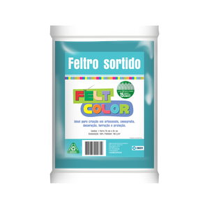 Feltro Feltcolor Liso Azul Turquesa - 70cm X 50cm
