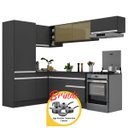 Ver imagem 3 de Cozinha Completa de Canto Veneza Mp2086 Multimóveis Preto/branco + Brinde Jogo de Panelas Tramontina