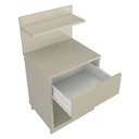 Ver imagem 2 de Mesa de Cabeceira 40x74cm com 1 Gaveta e Prateleira Mavie Patrimar Off White