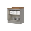 Ver imagem 4 de Balcão para Cozinha 2 Portas 80cm com Tampo Emily Espresso Móveis Cinza/Nature