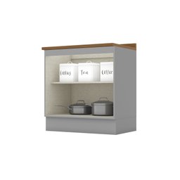 Balcão para Cozinha 2 Portas 80cm com Tampo Emily Espresso Móveis - 2
