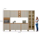 Ver imagem 3 de Cozinha Completa Modulada 6 Peças com Torre Simples e Cristaleira Allure Marrom/Jequitibá/Gris Fosco