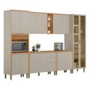 Ver imagem 6 de Cozinha Completa Modulada 6 Peças com Torre Simples e Cristaleira Allure Marrom/Jequitibá/Gris Fosco