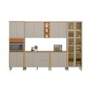 Ver imagem 2 de Cozinha Completa Modulada 6 Peças com Torre Simples e Cristaleira Allure Marrom/Jequitibá/Gris Fosco