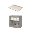 Ver imagem 4 de Balcão para Cozinha 2 Portas 80cm x 84,5cm com Tampo Emily Espresso Móveis Cinza/Calcare