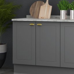 Balcão para Cozinha 2 Portas 80cm X 84,5cm com Tampo Emily Espresso Móveis - 2