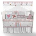 Ver imagem 1 de Kit Berço Enxoval de Bebê Arco Íris Rosa Borboletas - Kt569