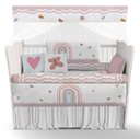 Ver imagem 1 de Kit Berço Enxoval de Bebê Arco Íris Rosa Borboletas - Kt569