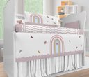 Ver imagem 3 de Kit Berço Enxoval de Bebê Arco Íris Rosa Borboletas - Kt569