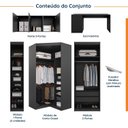 Ver imagem 3 de Guarda Roupa Planejado de Canto 9 Portas 5 Peças com Escrivaninha Hera CabeCasa MadeiraOriginals Preto/Cromado