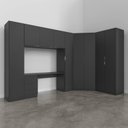 Ver imagem 6 de Guarda Roupa Planejado de Canto 9 Portas 5 Peças com Escrivaninha Hera CabeCasa MadeiraOriginals Preto/Cromado