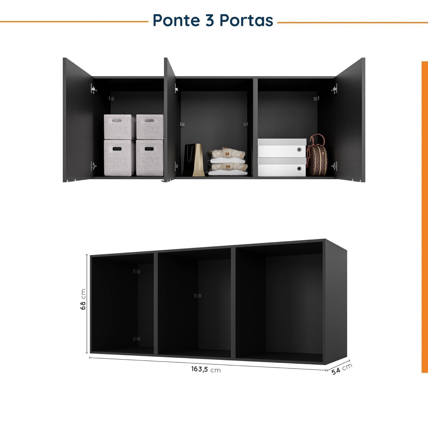 Guarda Roupa Modulado de Canto 9 Portas 5 Peças com Escrivaninha Hera CabeCasa MadeiraMadeira - 14