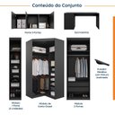 Ver imagem 3 de Guarda Roupa Modulado de Canto 9 Portas 5 Peças com Escrivaninha Hera CabeCasa MadeiraOriginals