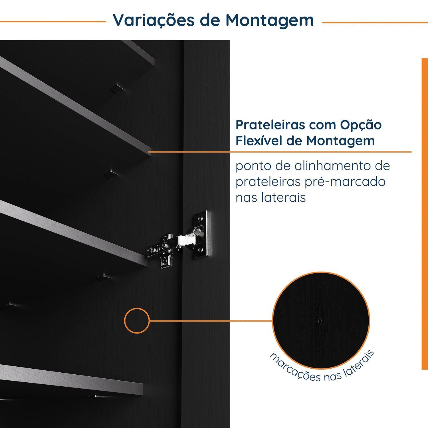 Guarda Roupa Modulado de Canto 9 Portas 5 Peças com Escrivaninha Hera CabeCasa MadeiraMadeira - 15