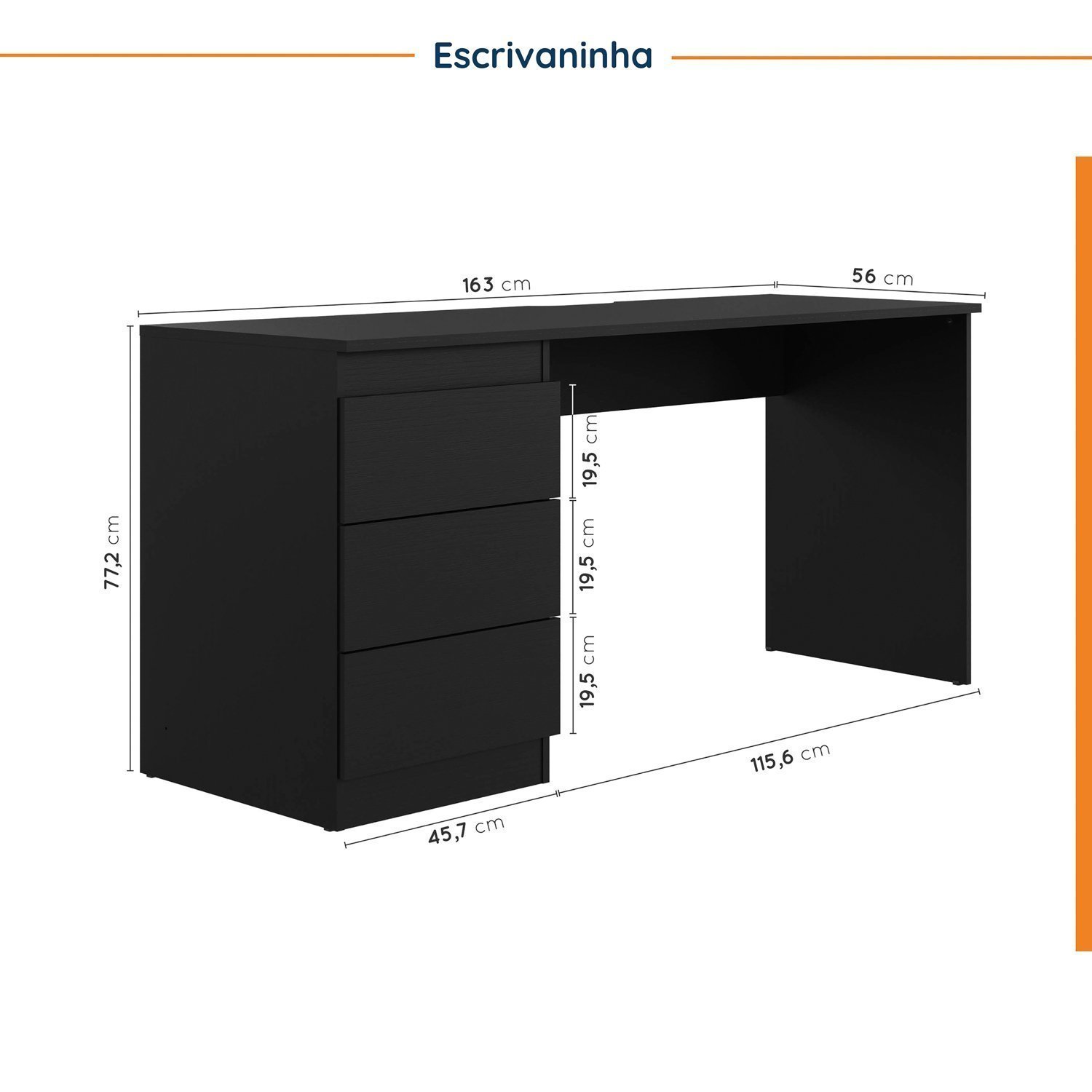 Guarda Roupa Modulado de Canto 9 Portas 5 Peças com Escrivaninha Hera CabeCasa MadeiraMadeira - 13