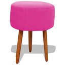 Ver imagem 1 de Puff Banqueta Decorativo Redondo para Sala Pé Palito 50 Cm Altura Rosa Pink do Lar Móveis