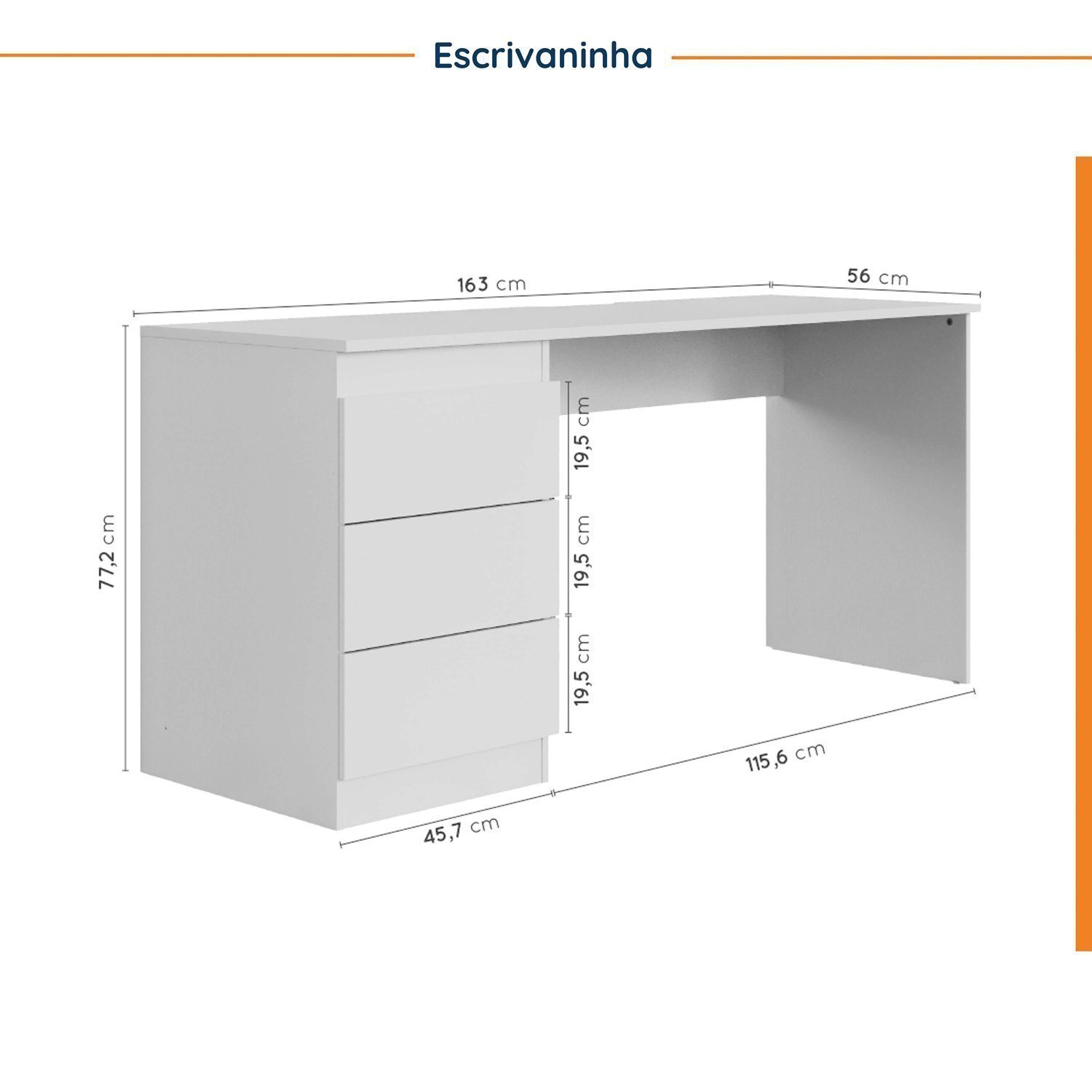 Guarda Roupa Modulado 4 Portas 3 Peças com Escrivaninha Hera CabeCasa MadeiraMadeira - 7