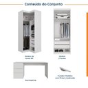 Ver imagem 3 de Guarda Roupa Planejado 4 Portas 3 Peças com Escrivaninha Hera CabeCasa MadeiraOriginals Branco/Algodão/Cromado