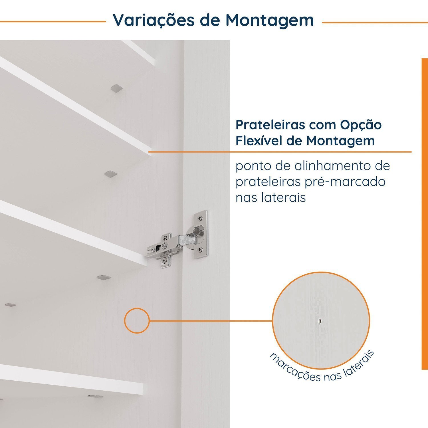 Guarda Roupa Modulado 4 Portas 3 Peças com Escrivaninha Hera CabeCasa MadeiraMadeira - 12