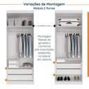 Ver mais imagens de Guarda Roupa Planejado 4 Portas 3 Peças com Escrivaninha Hera CabeCasa MadeiraOriginals Branco/Algodão/Cromado