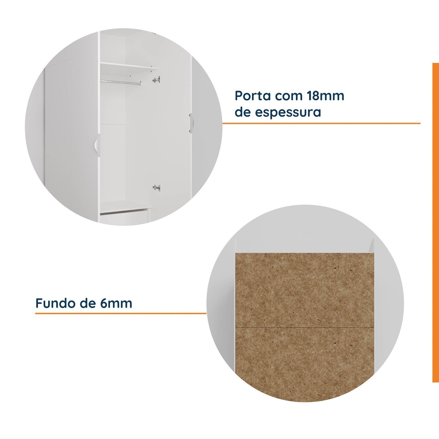 Guarda Roupa Modulado 4 Portas 3 Peças com Escrivaninha Hera CabeCasa MadeiraMadeira - 14