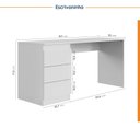 Ver imagem 7 de Guarda Roupa Planejado 4 Portas 3 Peças com Escrivaninha Hera CabeCasa MadeiraOriginals Branco/Algodão/Cromado