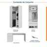 Guarda Roupa Modulado 4 Portas 3 Peças com Escrivaninha Hera CabeCasa MadeiraOriginals - 3