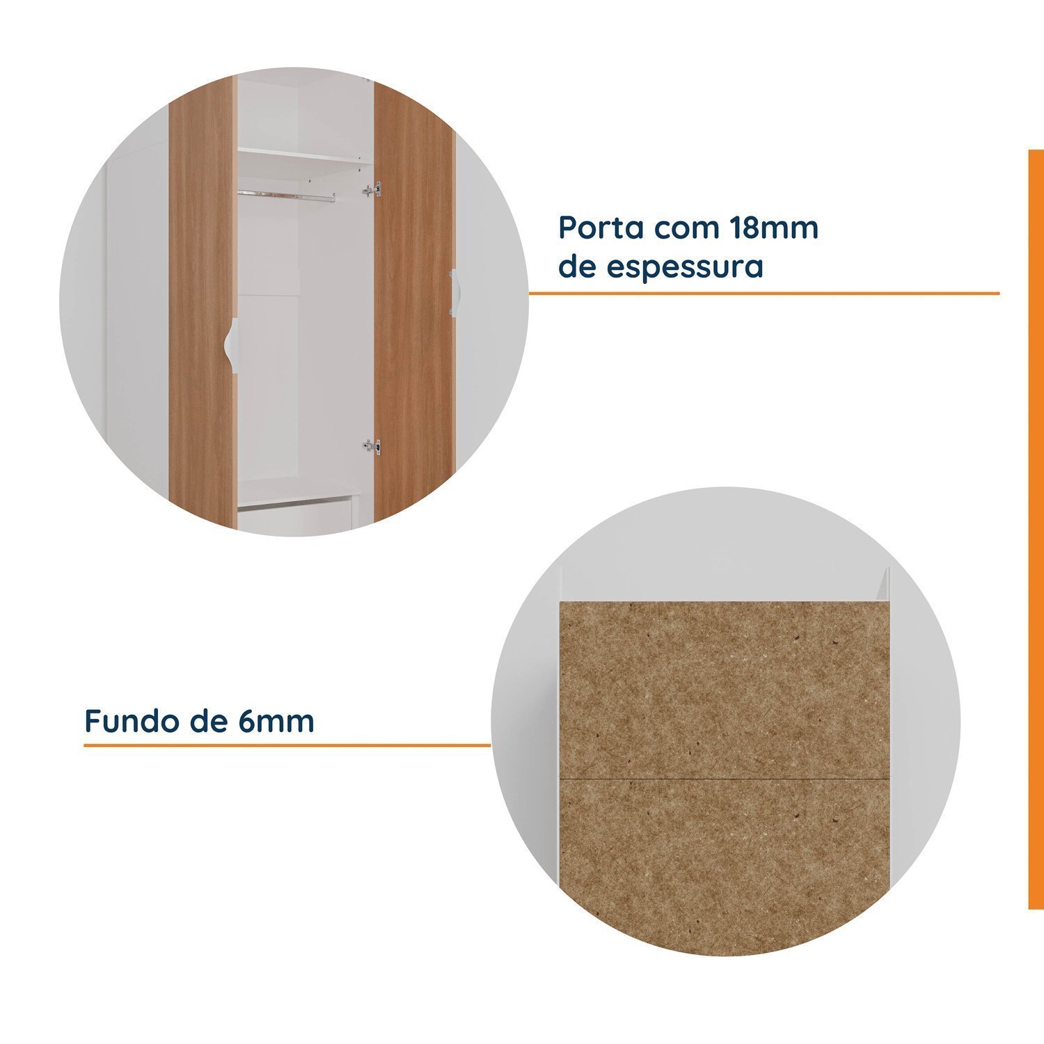 Guarda Roupa Modulado 4 Portas 3 Peças com Escrivaninha Hera CabeCasa MadeiraMadeira - 14